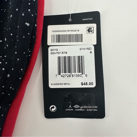 Jordan Boy’s Red and Black Sweatpants Size 4 XS New with Tag - Picture 7 of 12